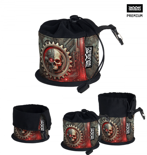 Bolsa para dados PREMIUM "ESCUDO DE ARMAS" – MECHANICUS (40K)