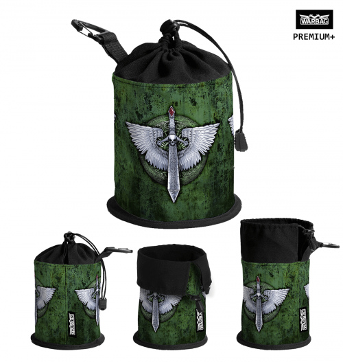 Bolsa para dados PREMIUM "Raven Verde" – ANGELES OSCUROS (40K)