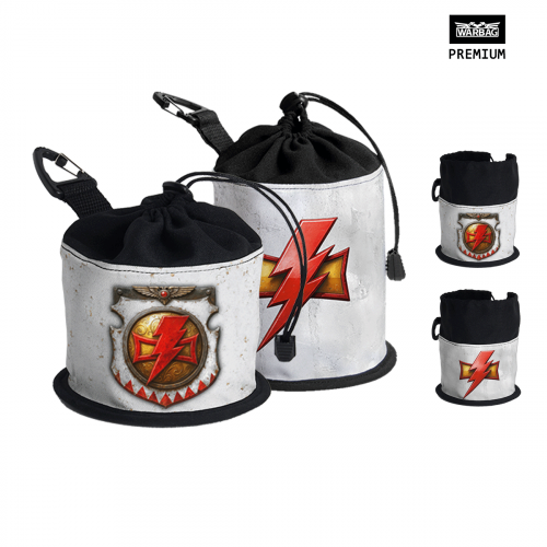 Bolsa para dados PREMIUM "CICATRICES BLANCAS – Escudo" – MARINES ESPACIALES (40K)