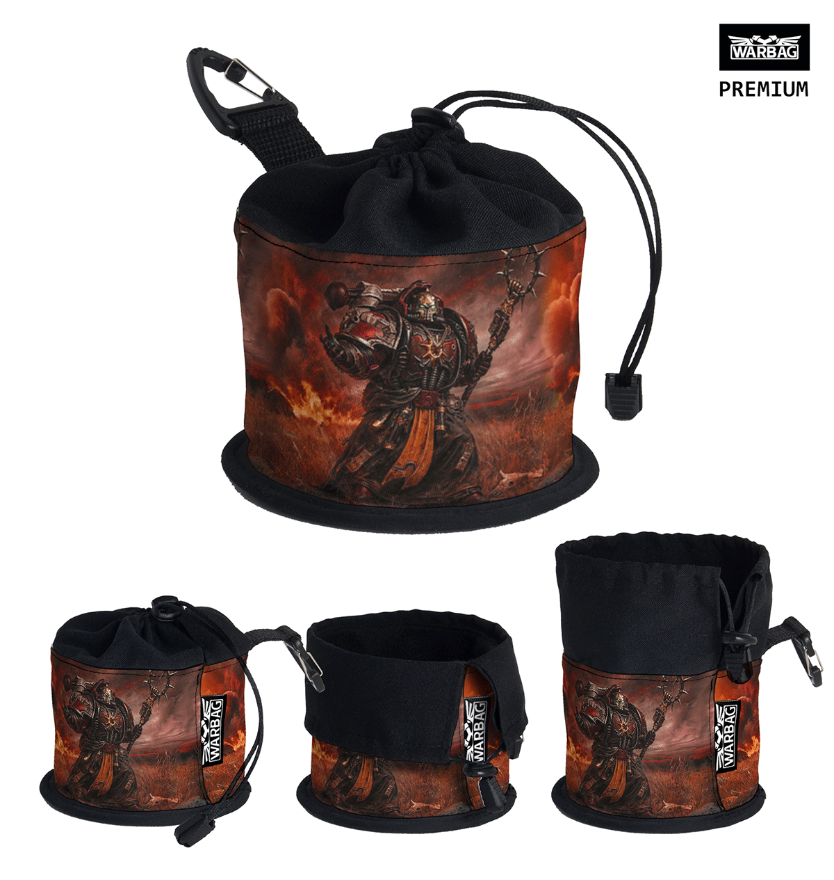 Bolsa para dados PREMIUM "Patrulla del Caos" – CORSARIO ROJO (40K)