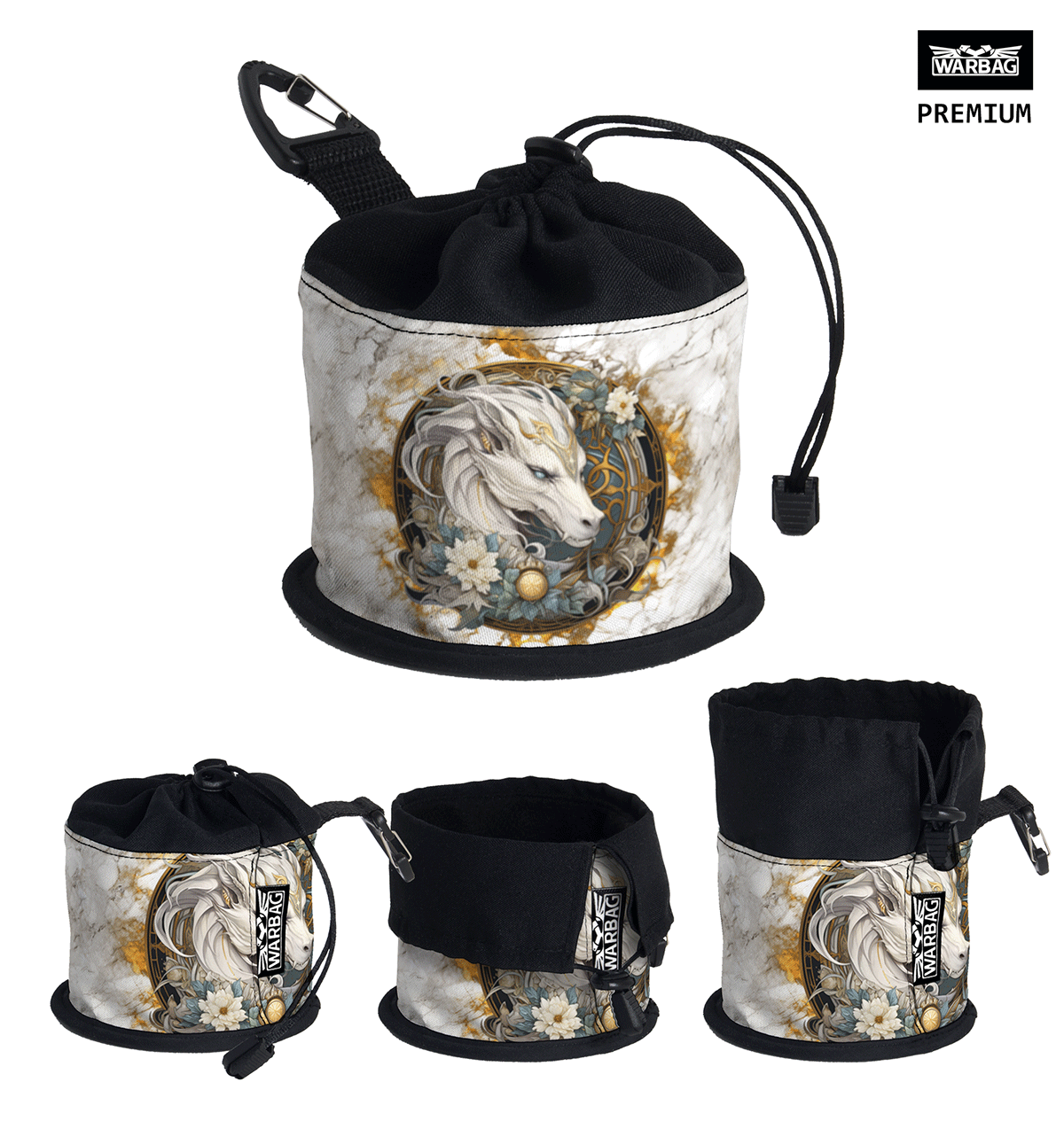 Bolsa para dados PREMIUM "Blanco" – DRAGÓN (TM)