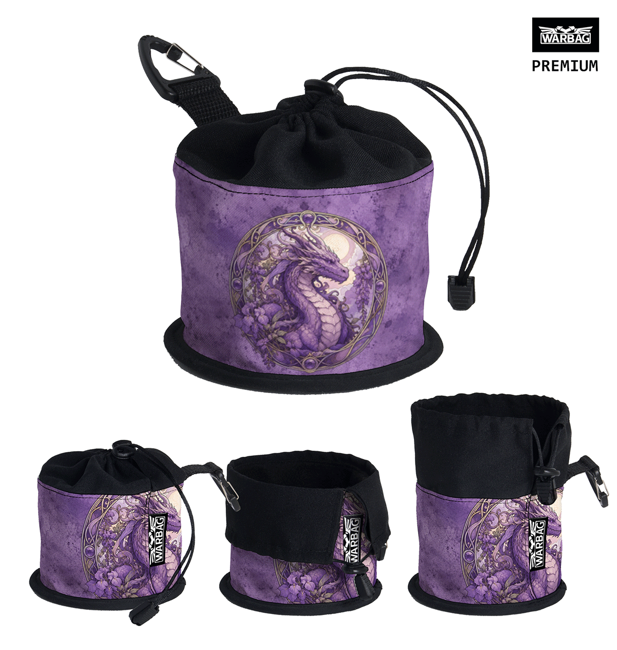 Bolsa para dados PREMIUM "Morado" – DRAGÓN (TM)