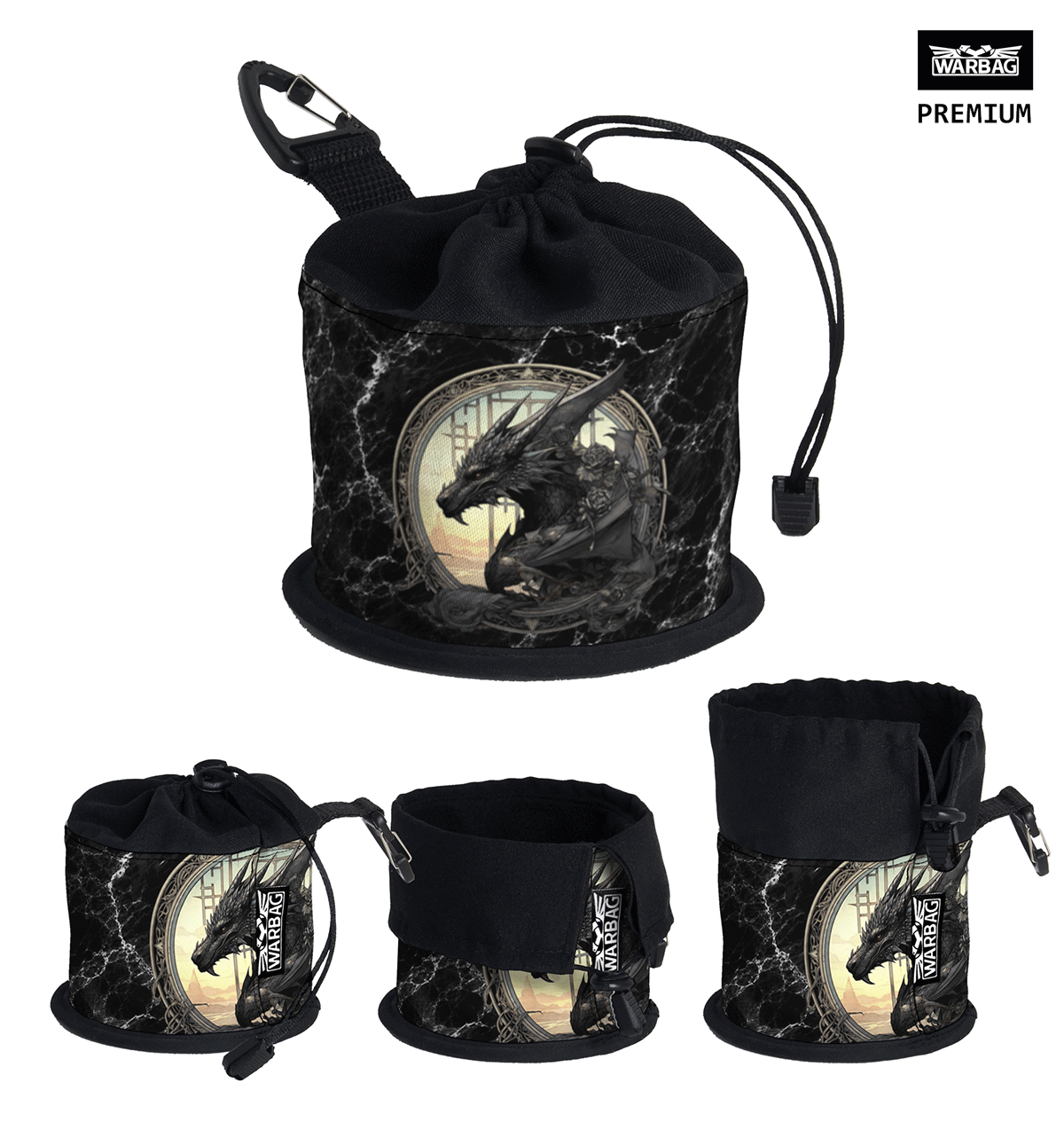 Bolsa para dados PREMIUM "Negro" – DRAGÓN (TM)