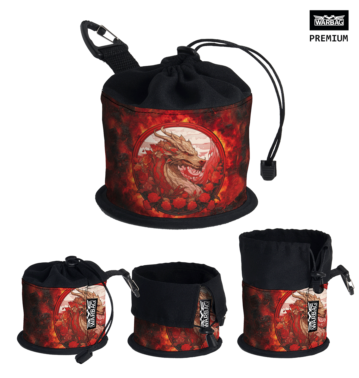 Bolsa para dados PREMIUM "Rojo" – DRAGÓN (TM)