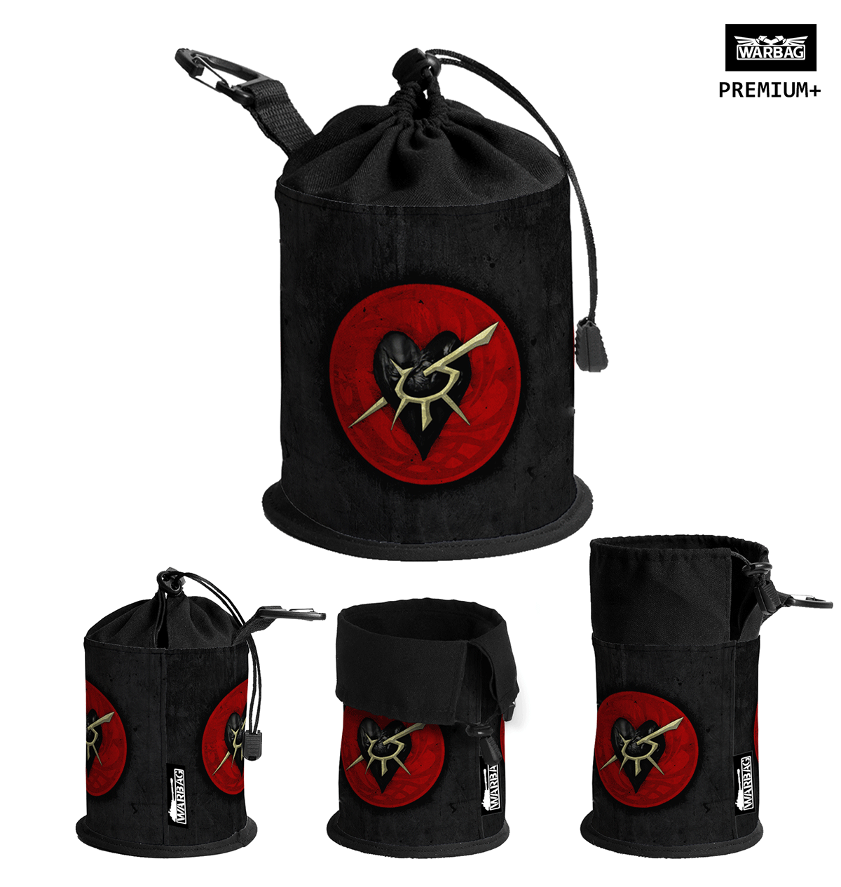 Bolsa para dados PREMIUM "Corazones Negros" – DRUKHARI (40K)