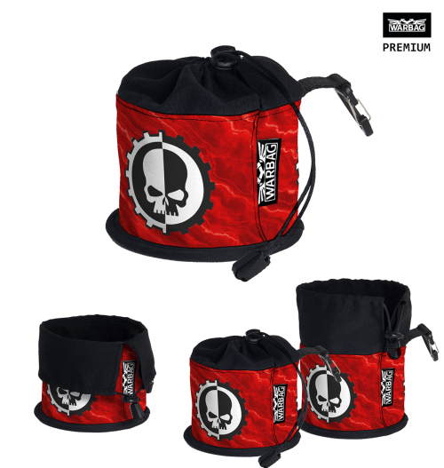 Bolsa para dados PREMIUM "Insignia – Rojo" – MECHANICUS (40K)