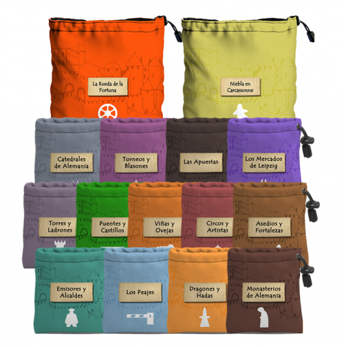 Bolsas para guardar las expansiones de Carcassonne v2