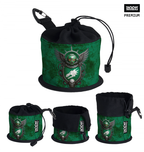 Bolsa para dados PREMIUM "Escudo de Armas – VERDE" – SALAMANDRAS (40K)